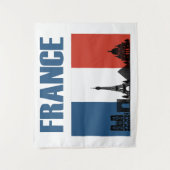 France Travel - Paris City Skyline Franse vlag Wandkleed (Voorkant)