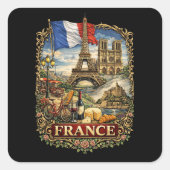 France Vierkante Sticker (Voorkant)