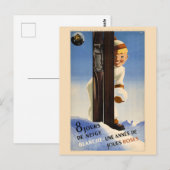 France Vintage Travel Poster 1938 Briefkaart (Voorkant / Achterkant)