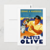 France Vintage Travel Poster teruggezet Briefkaart (Voorkant / Achterkant)