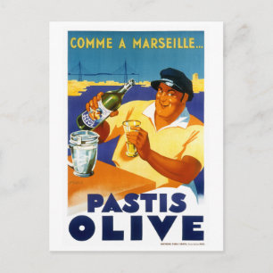 France Vintage Travel Poster teruggezet Briefkaart