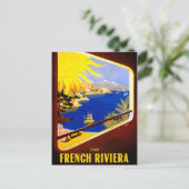 France Vintage Travel Poster teruggezet Briefkaart (Staand voorkant)