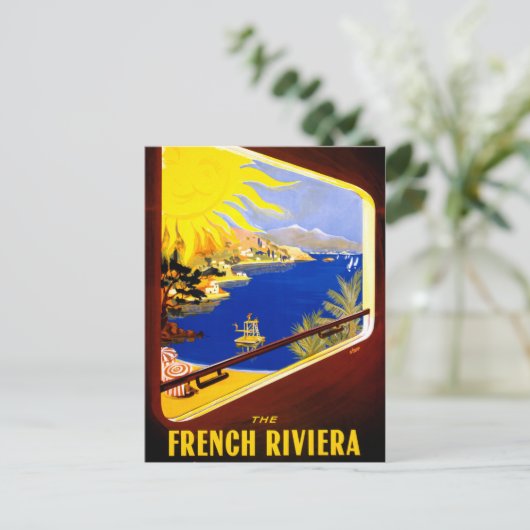 France Vintage Travel Poster teruggezet Briefkaart (Staand voorkant)