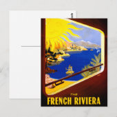 France Vintage Travel Poster teruggezet Briefkaart (Voorkant / Achterkant)