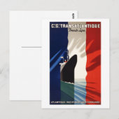 France Vintage Travel Poster teruggezet Briefkaart (Voorkant / Achterkant)