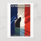 France Vintage Travel Poster teruggezet Briefkaart (Voorkant)