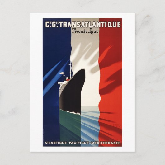 France Vintage Travel Poster teruggezet Briefkaart (Voorkant)