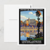 France Vintage Travel Poster teruggezet Briefkaart (Voorkant / Achterkant)