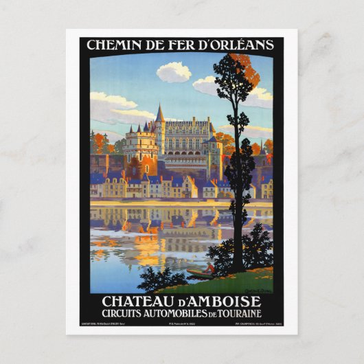 France Vintage Travel Poster teruggezet Briefkaart (Voorkant)