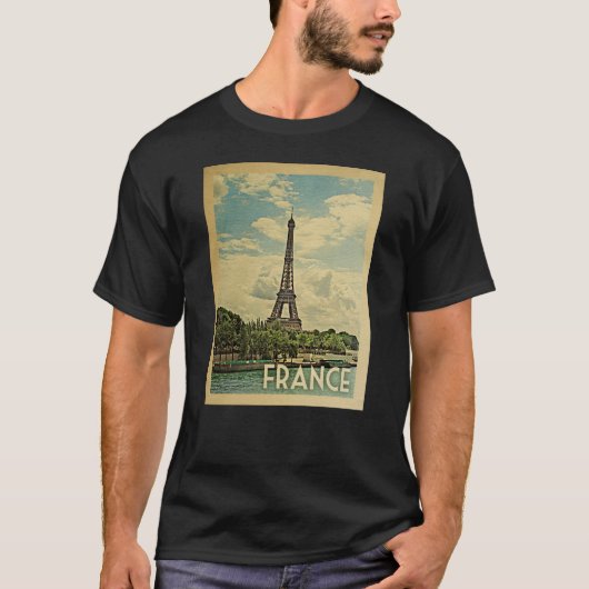 France Vintage Travel T-shirt (Voorkant)