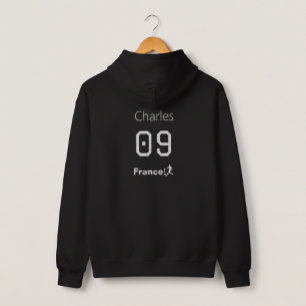 France Voetbal Jersey met Naam en Nummer op Maat Hoodie