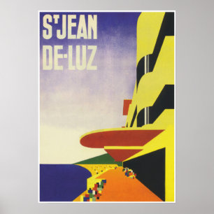 France Wall Art, Saint-Jean-de-Luz, Vintage Travel Poster