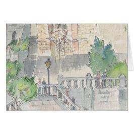 "France" Waterverf Sketch Wenskaart