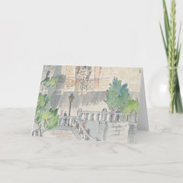"France" Waterverf Sketch Wenskaart Feestdagen Kaart