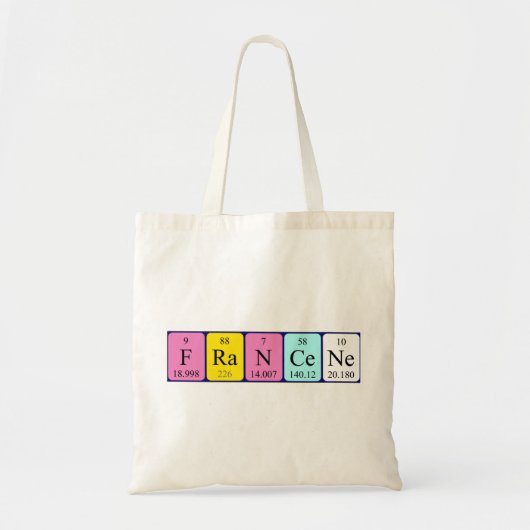 Francene periodieke table name canvas tas (Voorkant)
