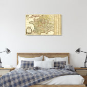 FrancePanoramic MapFrance Canvas Afdruk (Insitu (Slaapkamer))