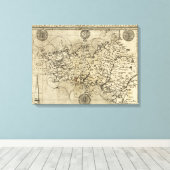 FrancePanoramic MapFrance Canvas Afdruk (Insitu (Houten vloer))