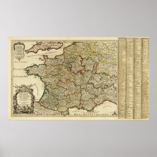 FrancePanoramic MapFrance Poster (Voorkant)