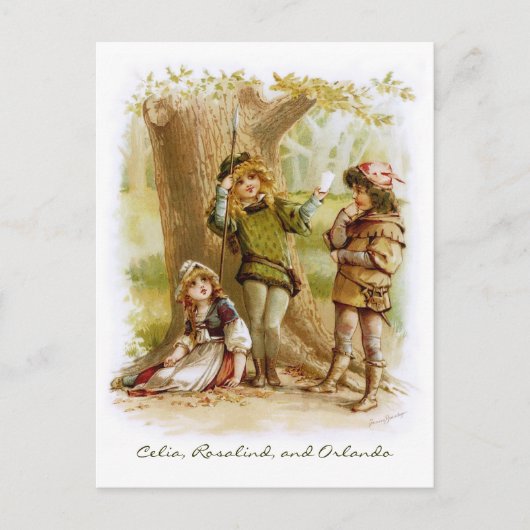 Frances Brundage: Celia, Rosalind en Orlando Briefkaart (Voorkant)