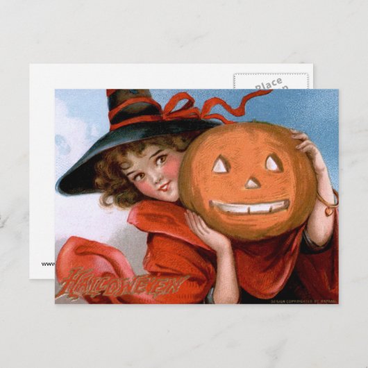 Frances Brundage: Getuige met Jack O'Lantern Briefkaart (Voorkant / Achterkant)