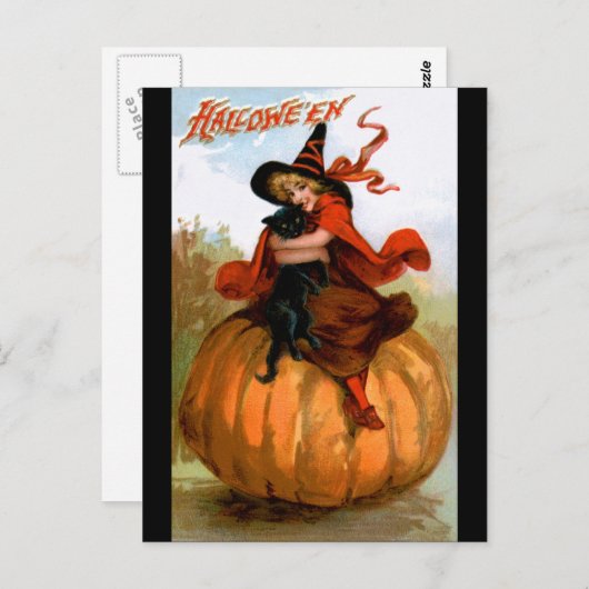 Frances Brundage: Halloween Witch Briefkaart (Voorkant / Achterkant)