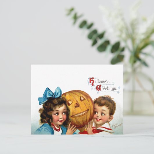 Frances Brundage: Jongen en meisjes met Jack O'Lan Briefkaart (Staand voorkant)