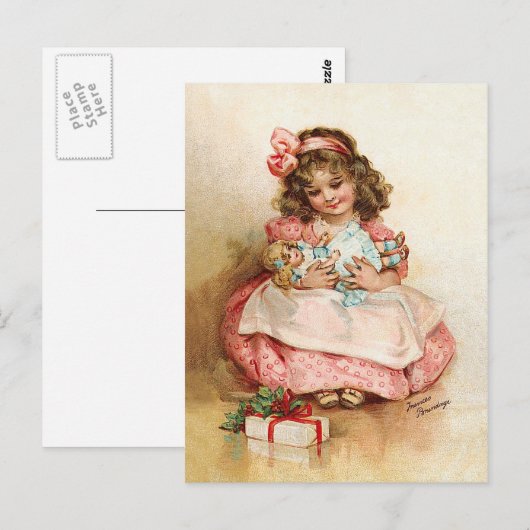 Frances Brundage - Meisje met Doll Briefkaart (Voorkant / Achterkant)