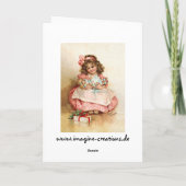 Frances Brundage - Meisje met Doll Feestdagen Kaart (Achterkant)