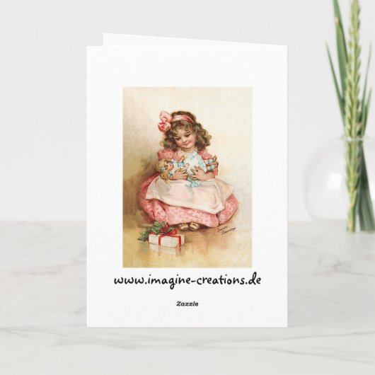 Frances Brundage - Meisje met Doll Feestdagen Kaart (Achterkant)