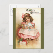 Frances Brundage - Meisje met Doll Feestdagenkaart (Voorkant / Achterkant)