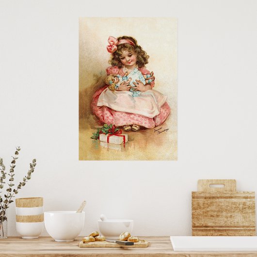 Frances Brundage - Meisje met Doll Poster (Keuken)