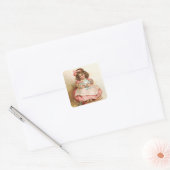 Frances Brundage - Meisje met Doll Vierkante Sticker (Envelop)