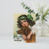 Frances Brundage: Meisje met hond Briefkaart (Staand voorkant)