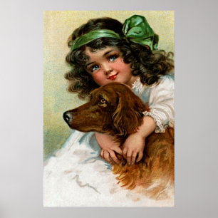 Frances Brundage: Meisje met hond Poster
