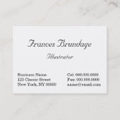 Frances Brundage: Witch op Sickle Moon Visitekaartje (Achterkant)