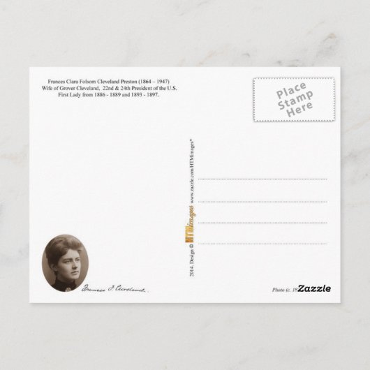 Frances Cleveland, First Lady of the U.S. Briefkaart (Achterkant)
