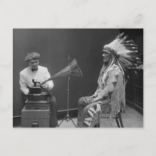 Frances Densmore Audio Recording Blackfoot Chief Briefkaart