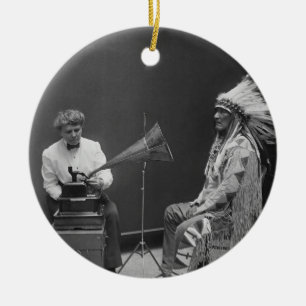 Frances Densmore Audio Recording Blackfoot Chief Keramisch Ornament