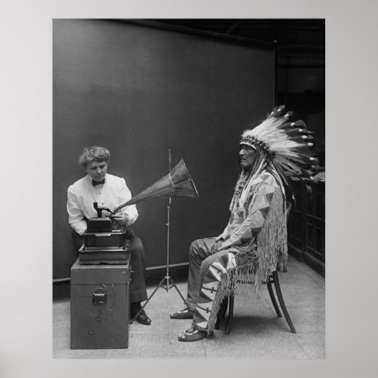 Frances Densmore Audio Recording Blackfoot Chief Poster (Voorkant)