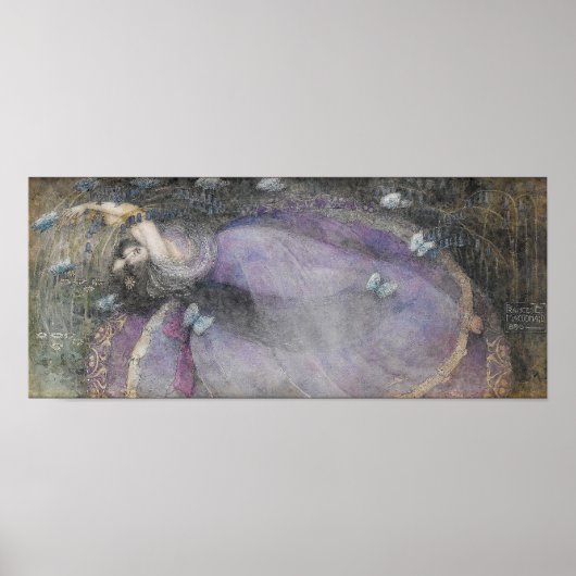 Frances MacDonald's "Girl with Blue Butterflies" Poster (Voorkant)