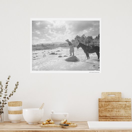 Frances Phelps Belden vliegt in de rivier Poster (Keuken)