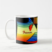 Frances volle kleuren koffiemok (Links)