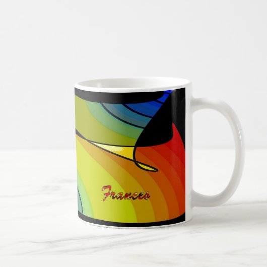 Frances volle kleuren koffiemok (Rechts)