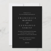 Francesca Black Classic Wedding Kaart (Voorkant)