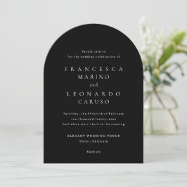 Francesca Black Classic Wedding Kaart