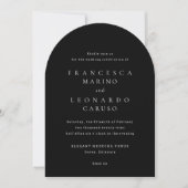 Francesca Black Classic Wedding Kaart (Voorkant)