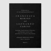 Francesca Black Classic Wedding Vellum Uitnodigingen (Voorkant)
