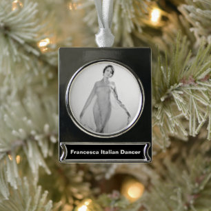 Francesca een mooie meid, Beautiful italian Girl Verzilverd Banner Ornament