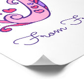 Francesca initiële F krabbel hart kunst naam betek Poster (Hoek)