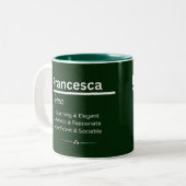 Francesca Personalized Name Coffee Mug Tweekleurige Koffiemok (Voorkant links)